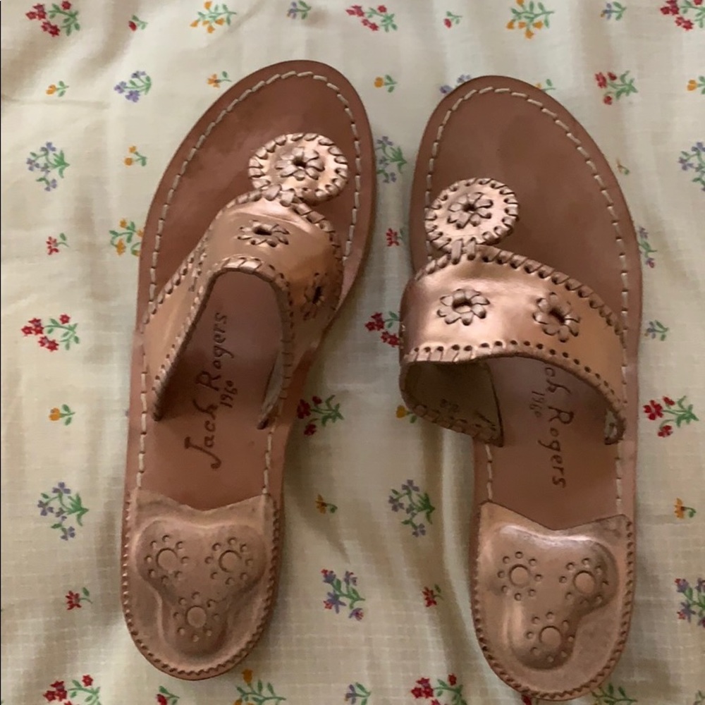 Jack Rodgers rose gold sandals